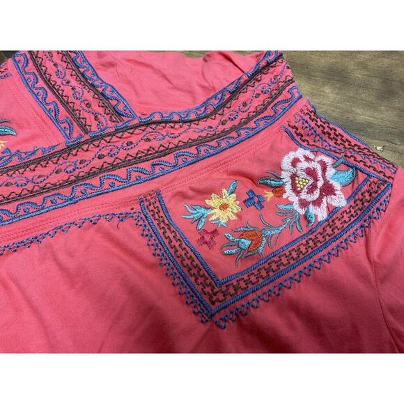 Johnny Was Sweater Women Small Coral Embroidered Jacket Open Cardigan Shrug Boho - Picture 8 of 14